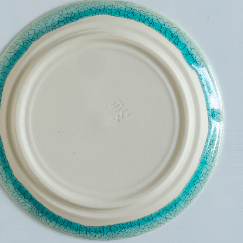 藤内紗恵子 リム皿 15cm 緑