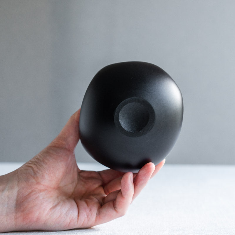 饗庭三七子 flower vase black C