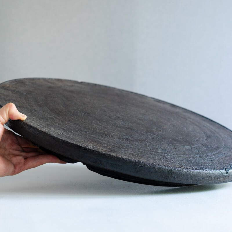 荒川蓮太郎 高台盆皿 45cm