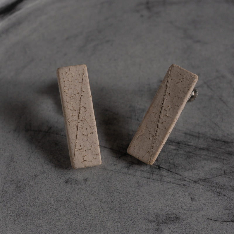 Yuki Abe - HIE Earrings - Square Diagonal Stripes