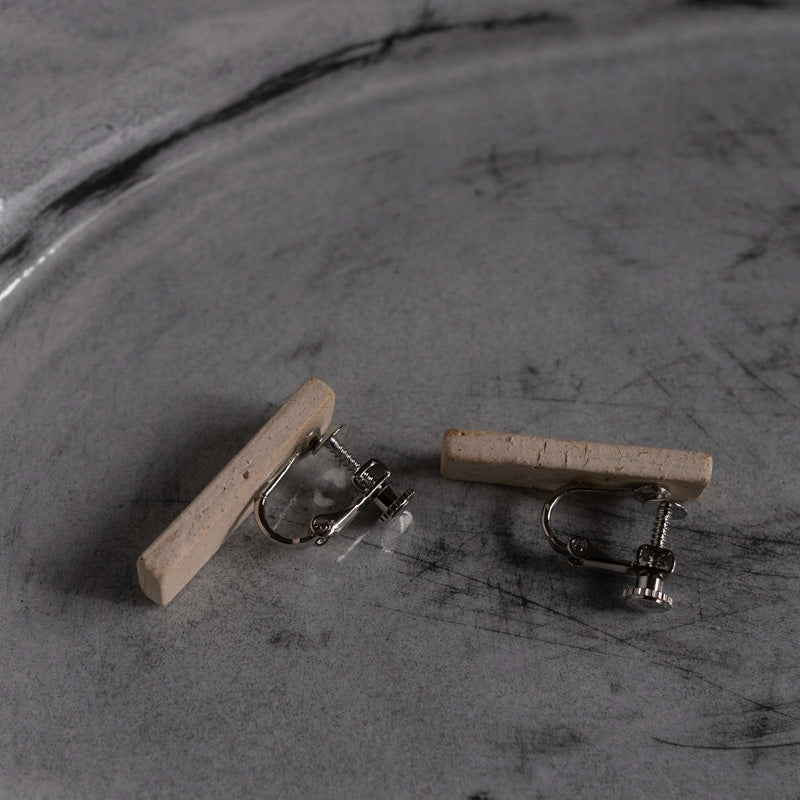 Yuki Abe - HIE Earrings - Square Diagonal Stripes