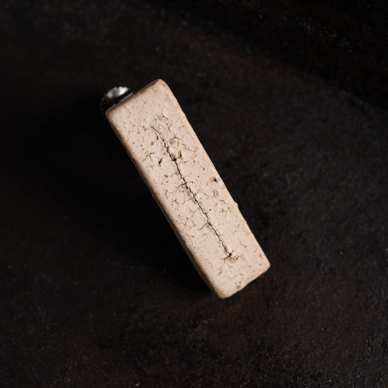 Yuki Abe Crackled Painting Earrings, Square Center Line