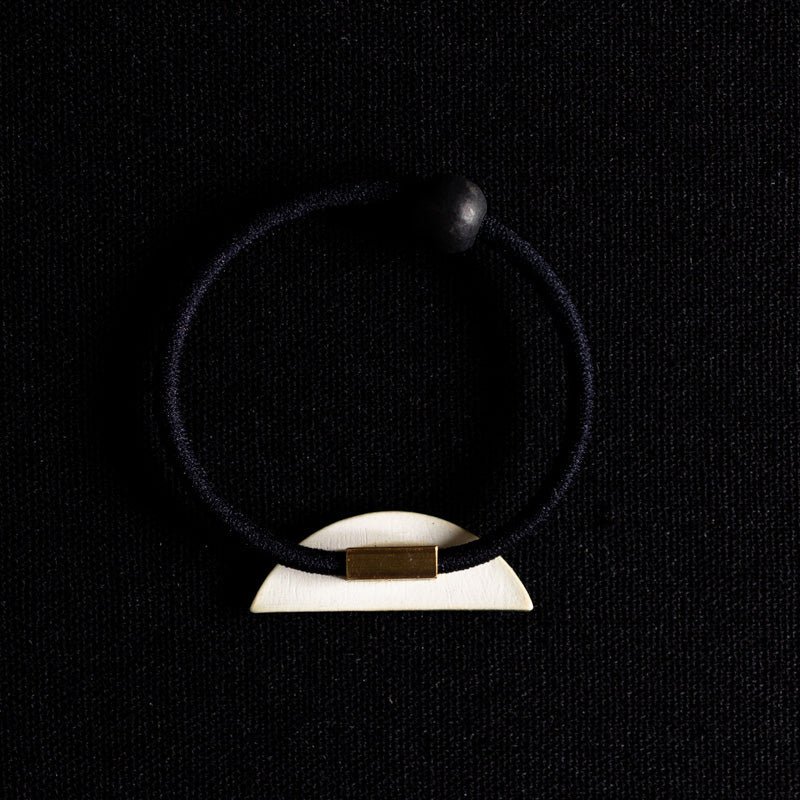 Yuki Abe Green Glaze Hair Tie, Bow-shaped