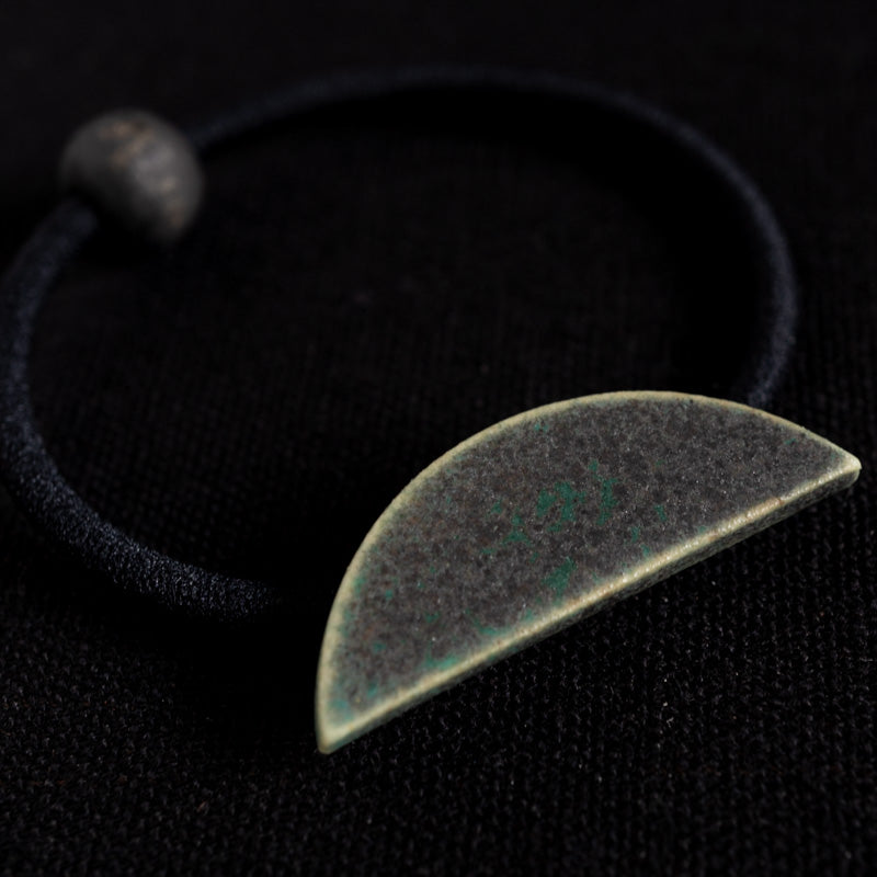 Yuki Abe Green Glaze Hair Tie, Bow-shaped