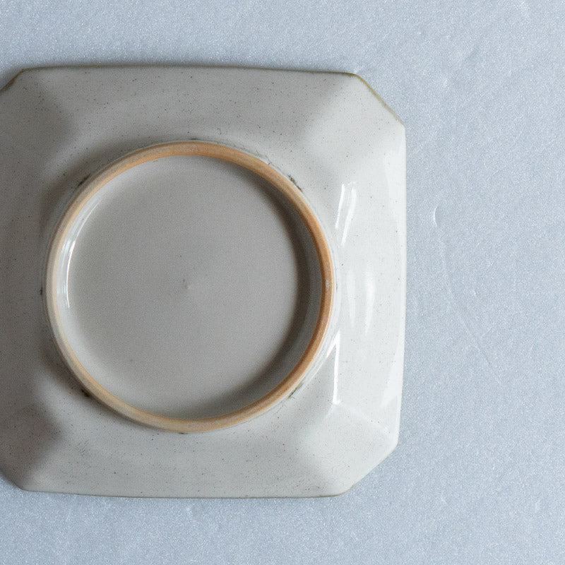 Fukuda Eiichi Annamese Style Small Square Plate (Cloud and Plover Pattern)