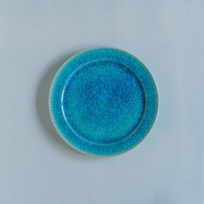 藤内紗恵子 リム皿 15cm 青