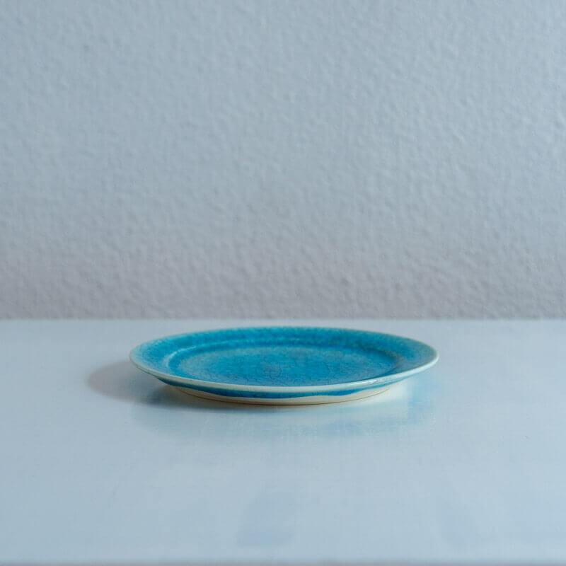 藤内紗恵子 リム皿 15cm 青