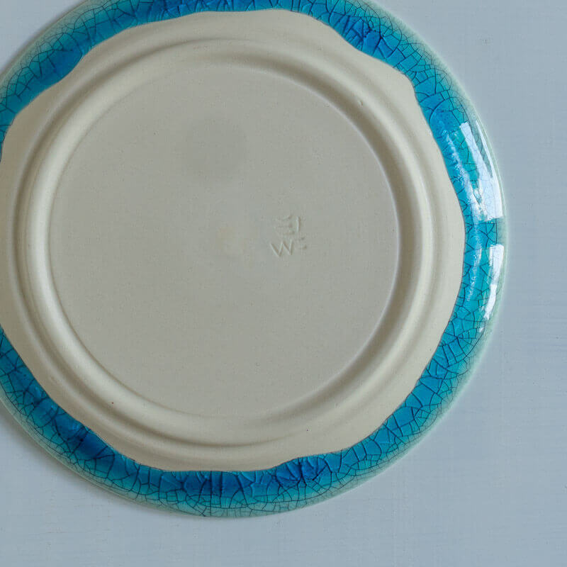 藤内紗恵子 リム皿 15cm 青