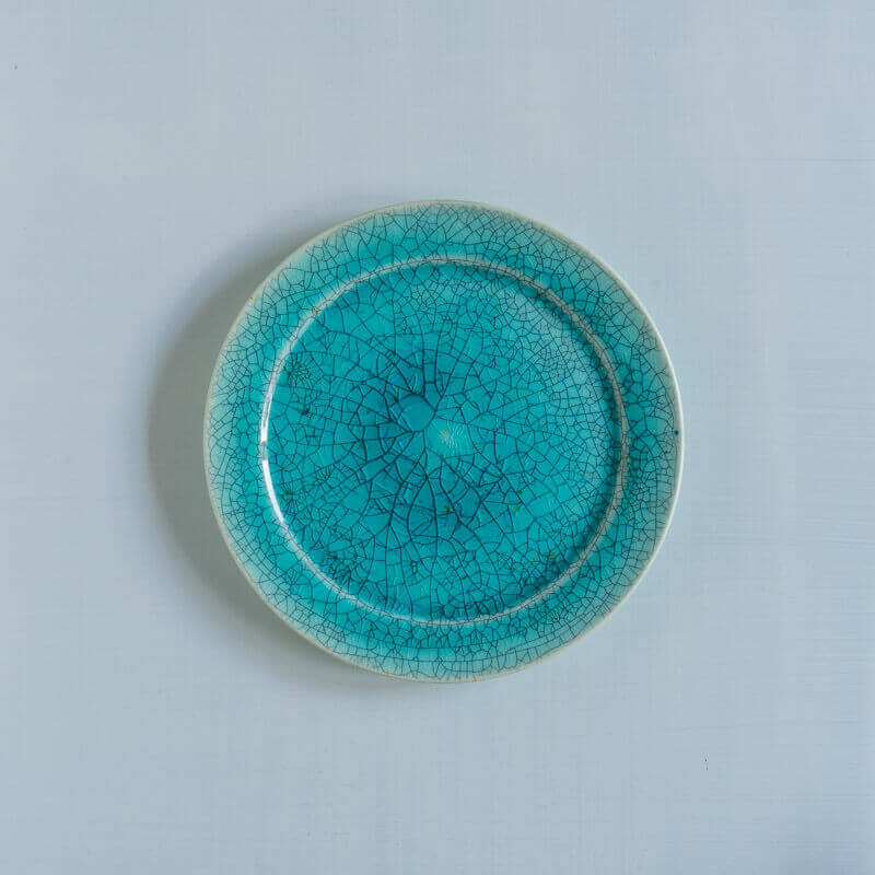 藤内紗恵子 リム皿 15cm 緑