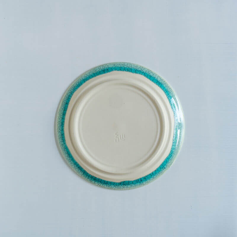 藤内紗恵子 リム皿 15cm 緑