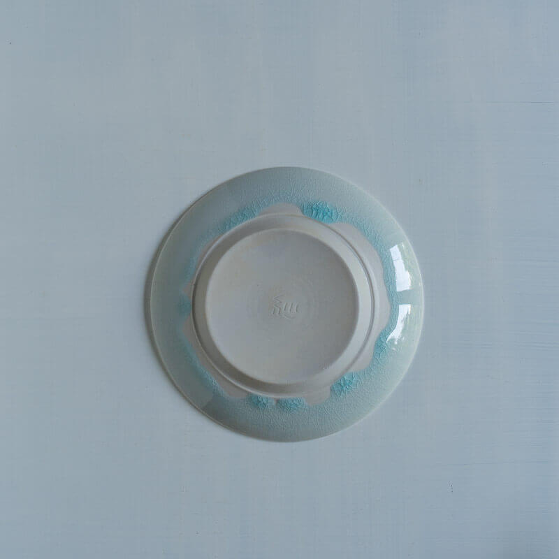 藤内紗恵子 丸皿 青