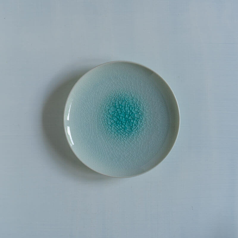 藤内紗恵子 丸皿 緑