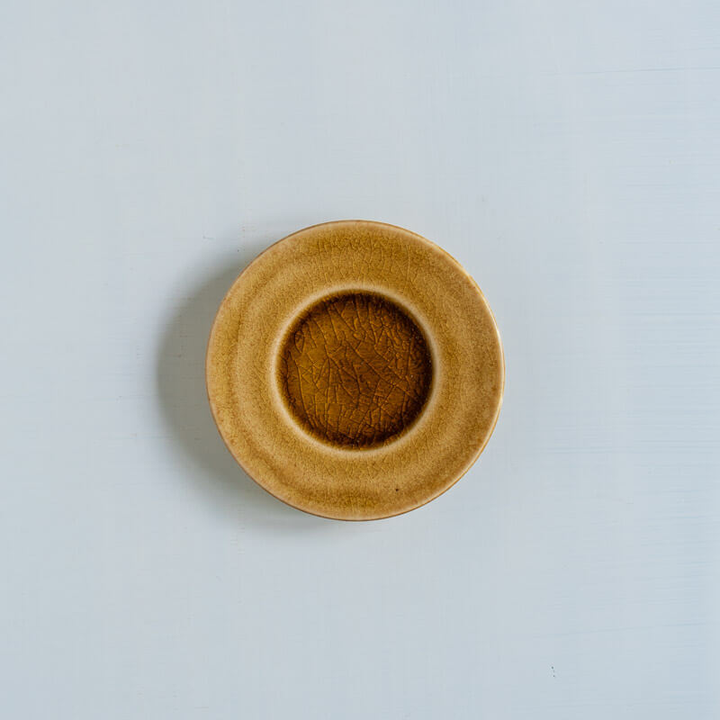 藤内紗恵子 豆皿 薄茶