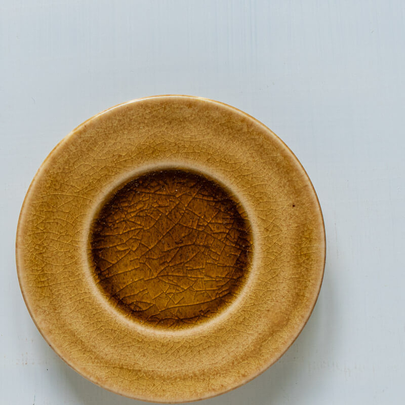 藤内紗恵子 豆皿 薄茶