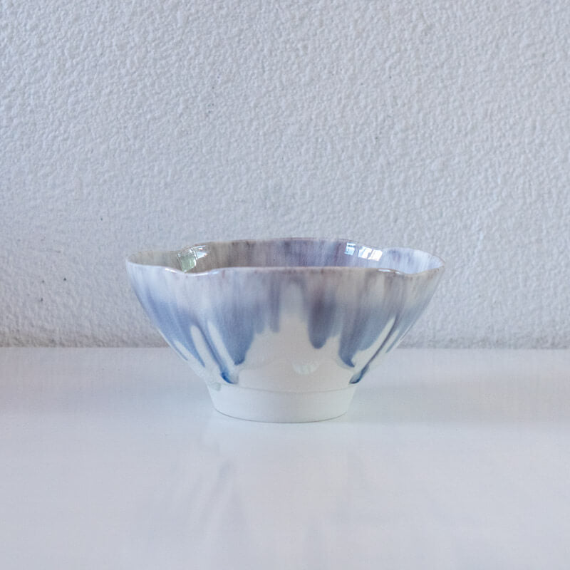 藤内紗恵子 花楕円 鉢 紫