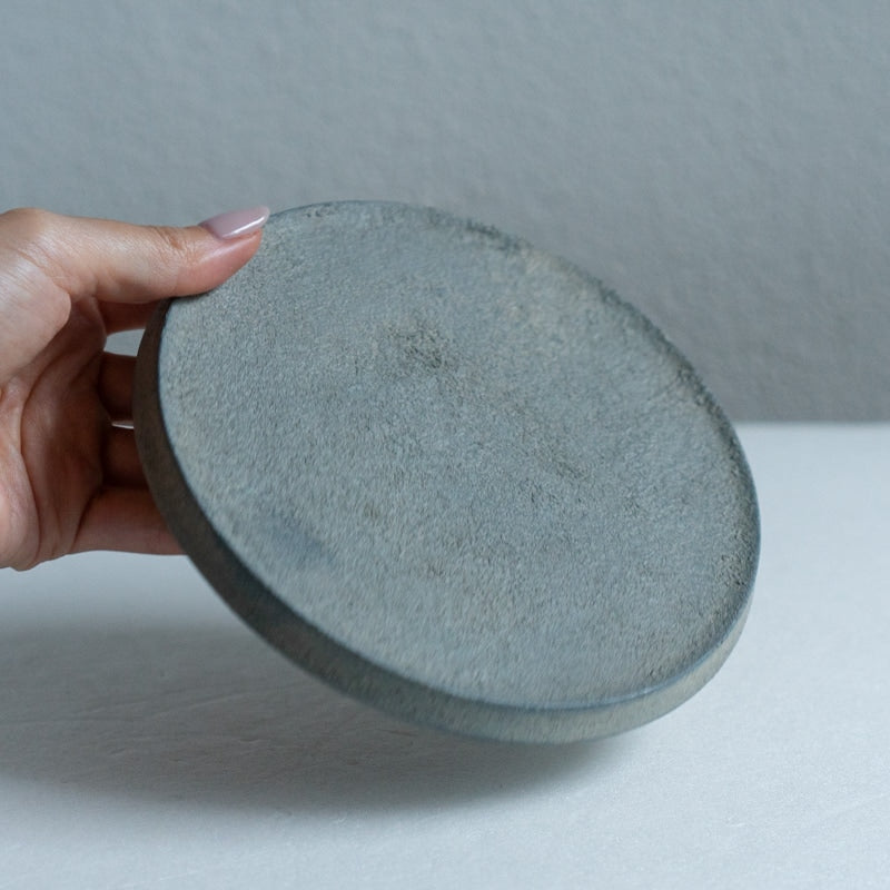 FUNAKI Tomohito flat rim plate 24cm rust lacquer B
