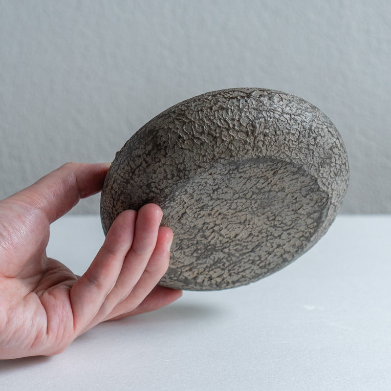 FUNAKI Tomohito flat rim plate 24cm rust lacquer B