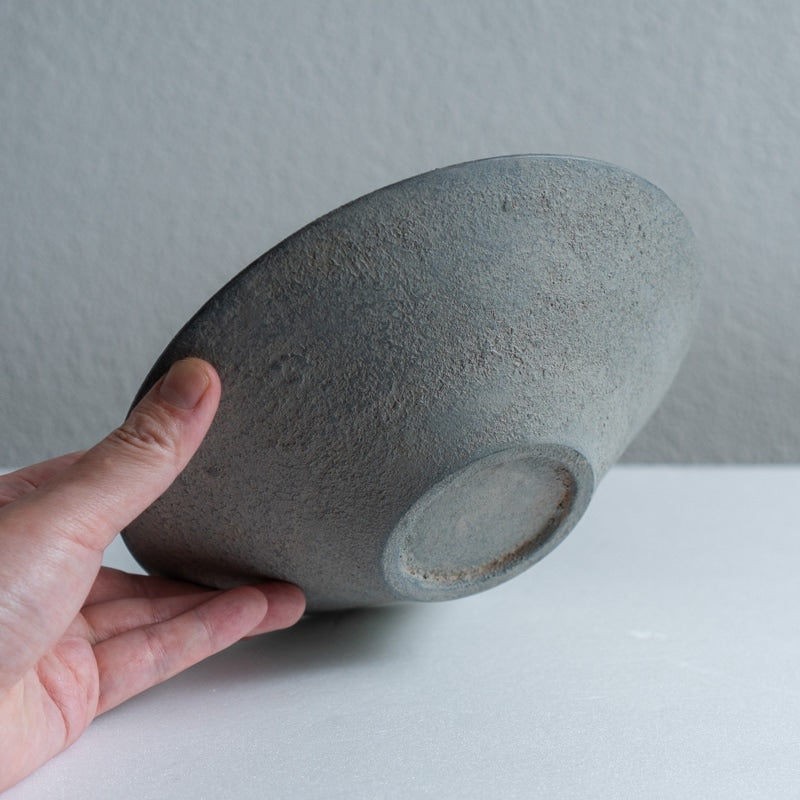 FUNAKI Tomohito flat rim plate 24cm rust lacquer B