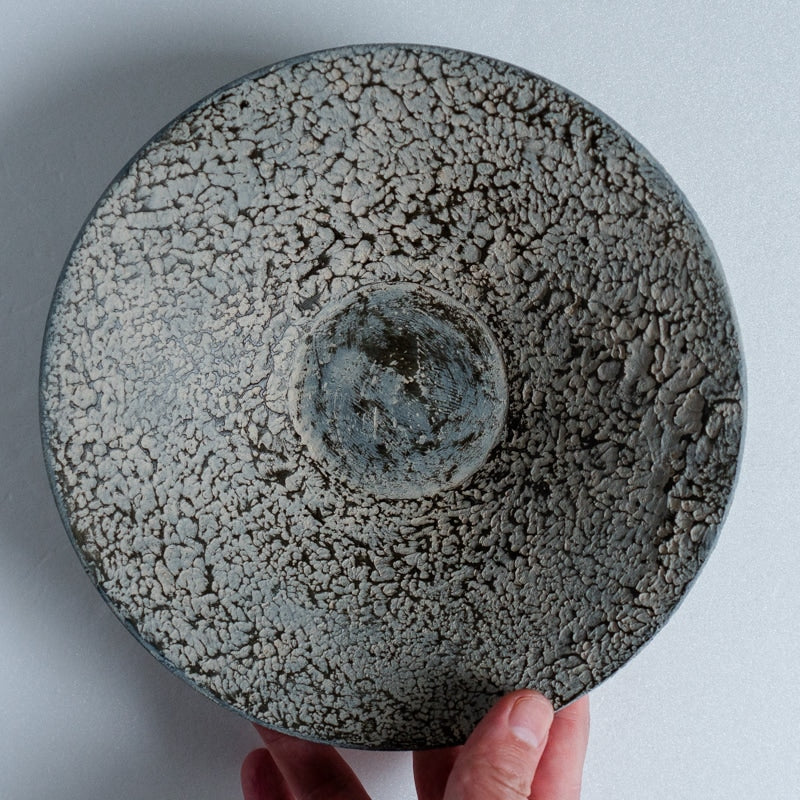 FUNAKI Tomohito flat rim plate 24cm rust lacquer B