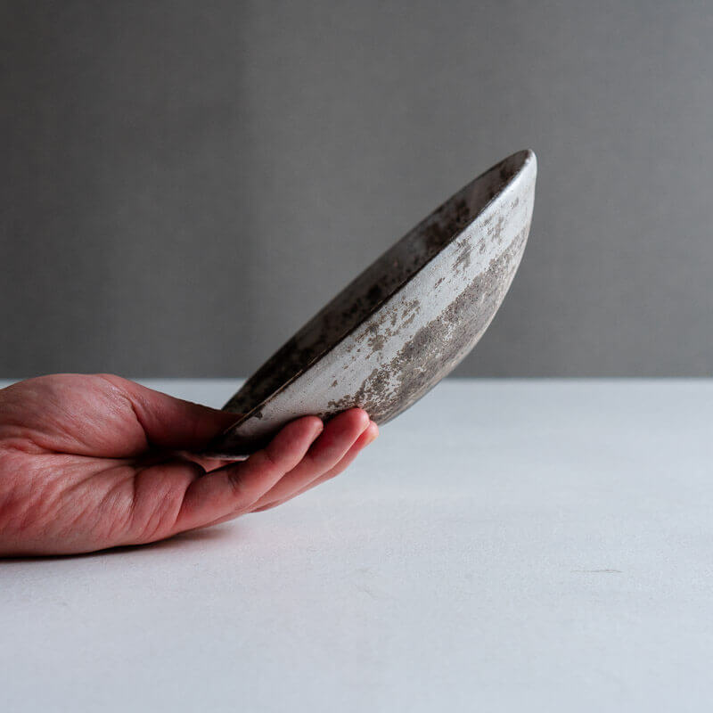 芳賀稔 剥白 鉢 19cm