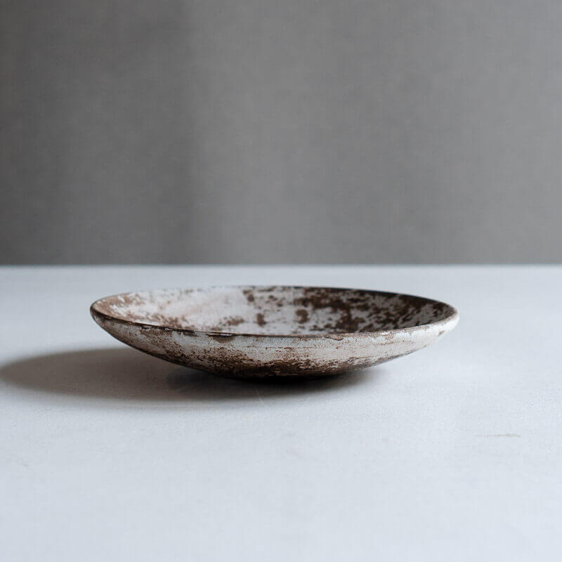 芳賀稔 剥白 浅鉢 19cm