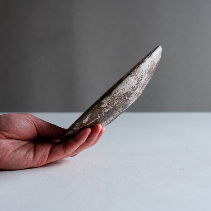 芳賀稔 剥白 浅鉢 19cm