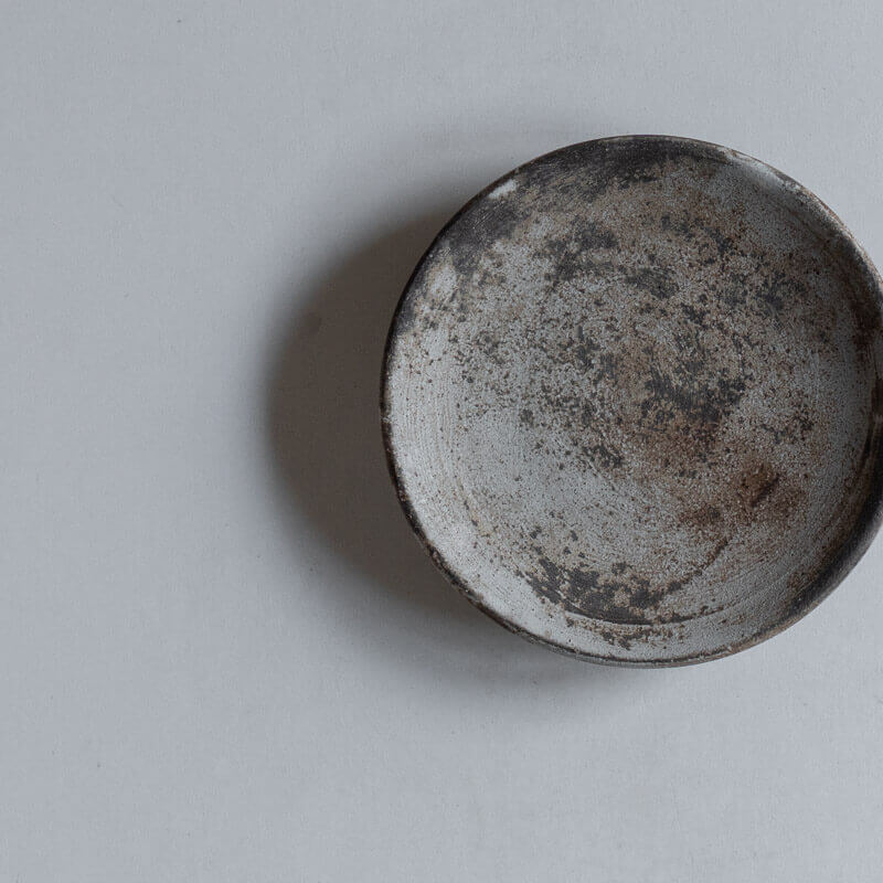 芳賀稔 剥白 皿 11cm