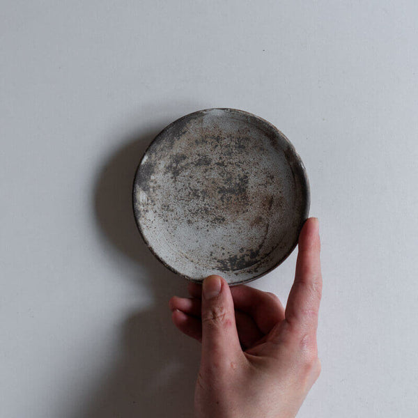 芳賀稔 剥白 皿 11cm