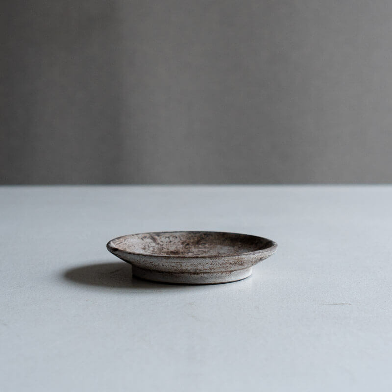 芳賀稔 剥白 皿 11cm