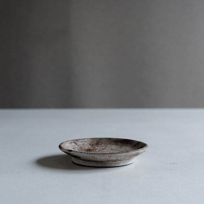 芳賀稔 剥白 皿 11cm