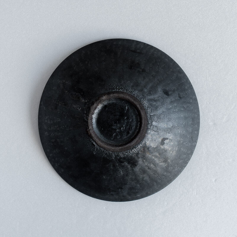 芳賀稔 黒銀 鉢 19cm