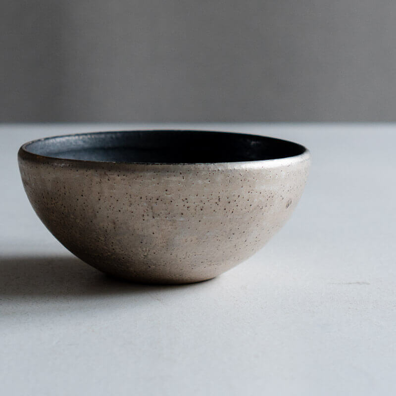 Haga Minoru Black and Silver Bowl 13cm