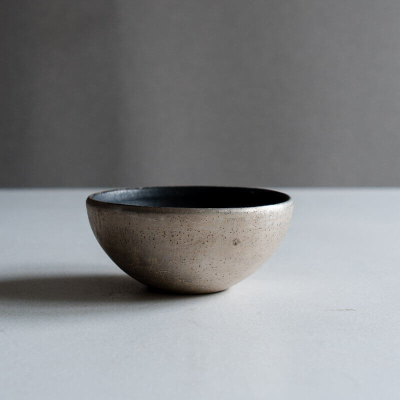 Haga Minoru Black and Silver Bowl 13cm