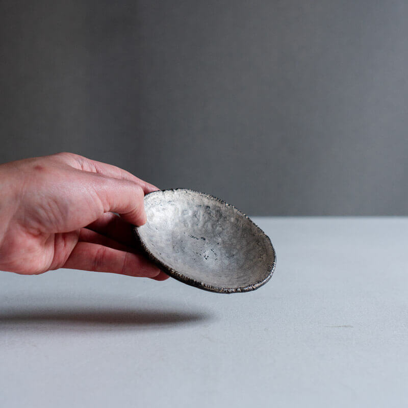 Haga Minoru Black and Silver Plate 10cm