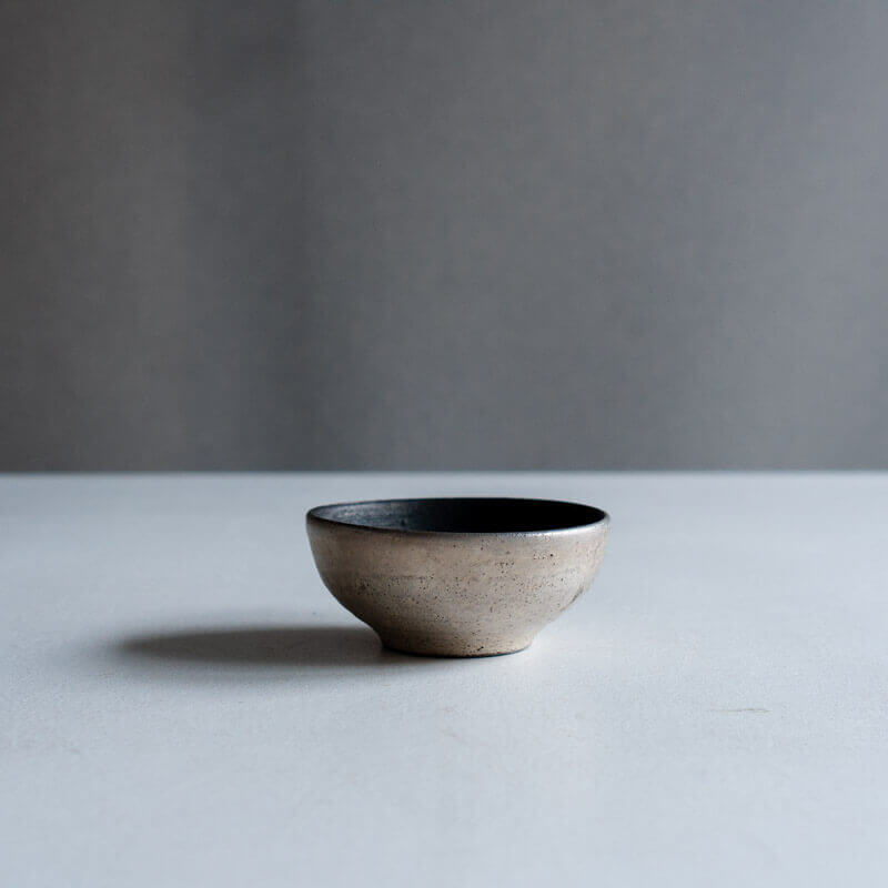Minoru Haga Black and Silver Bowl 11cm