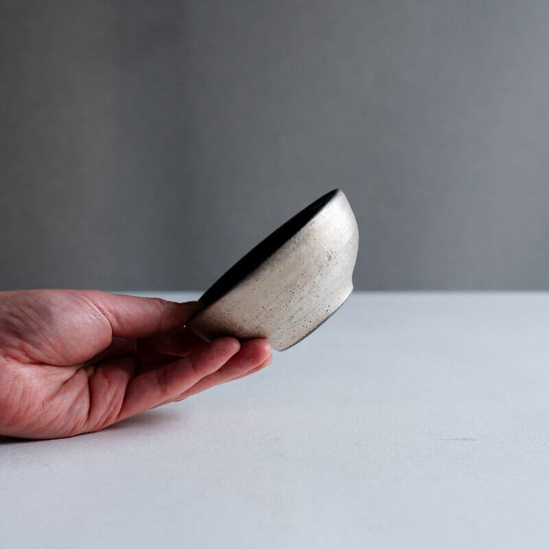 芳賀稔 黒銀 ボウル 11cm