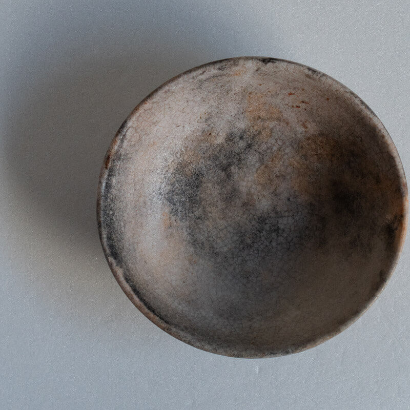 芳賀稔 埋め焼き 白 鉢 15cm A