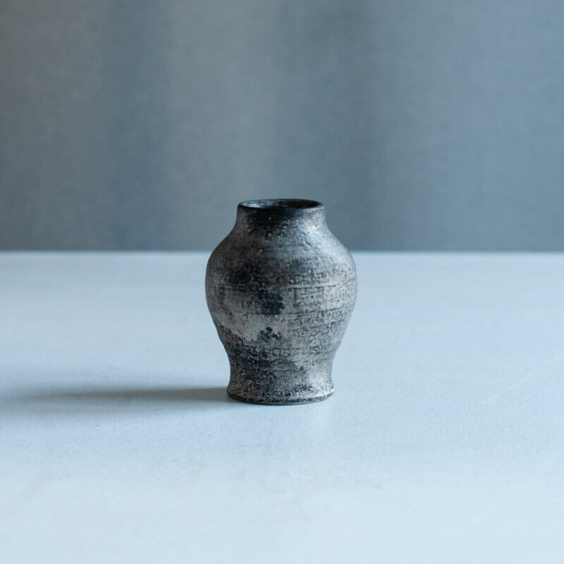 Haga Minoru: Buried Fired Silver Small Jar B