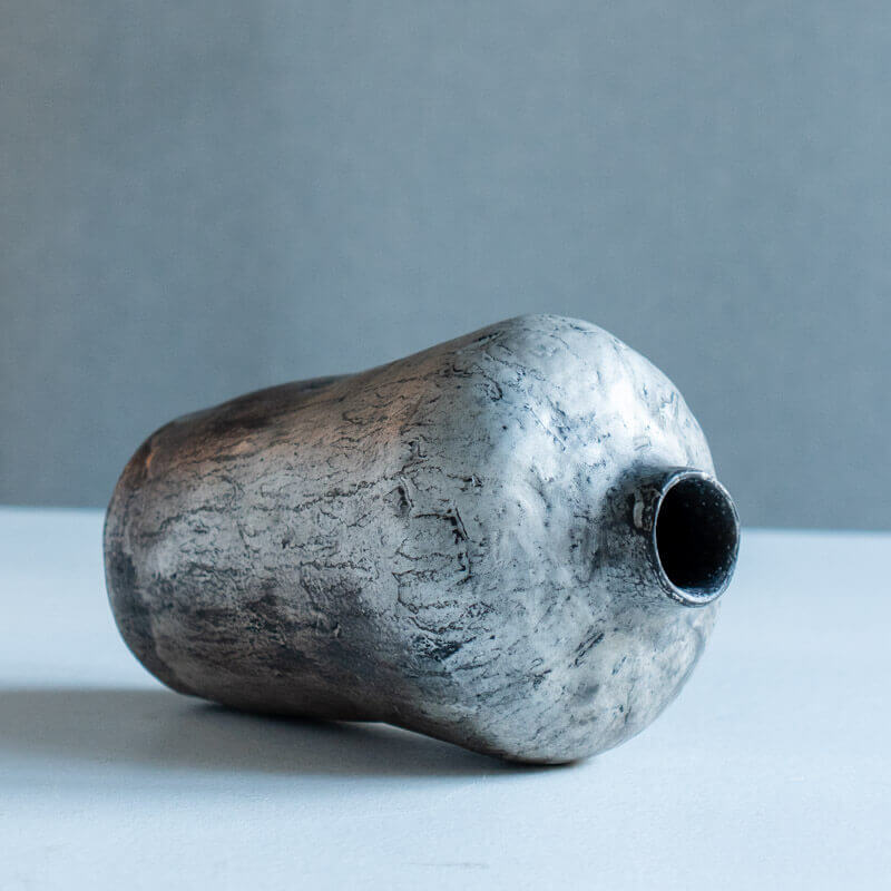 Haga Minoru: Buried Pottery, Silver, Flower Vase B