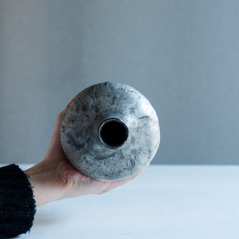 Haga Minoru: Buried Pottery, Silver, Flower Vase B