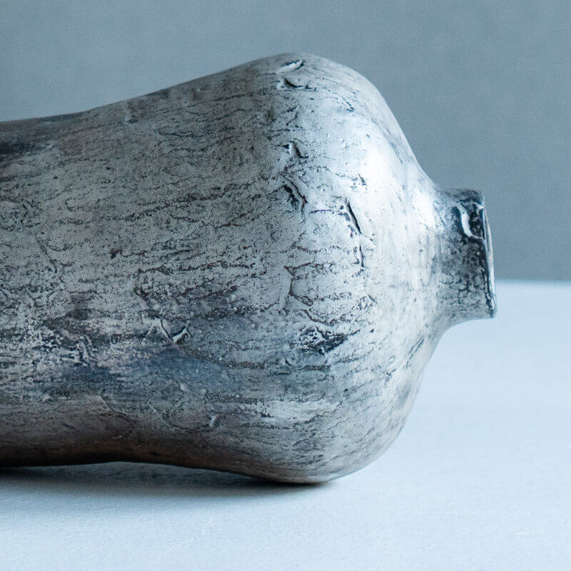 Haga Minoru: Buried Pottery, Silver, Flower Vase B