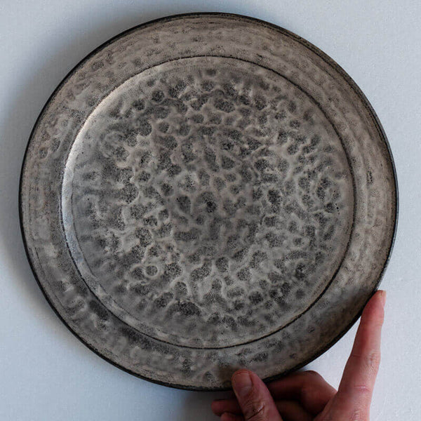 芳賀稔 黒銀 リムプレート 25cm B