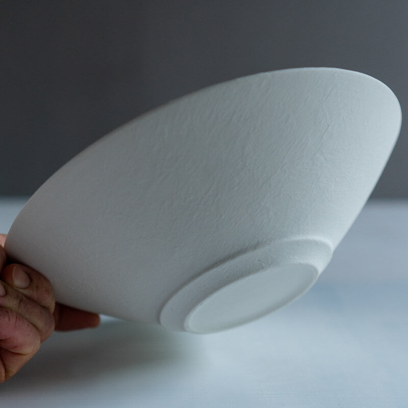 Daisuke Murai shallow bowl, 7 sun, white slip