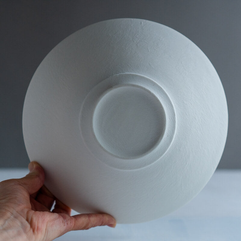 Daisuke Murai shallow bowl, 7 sun, white slip