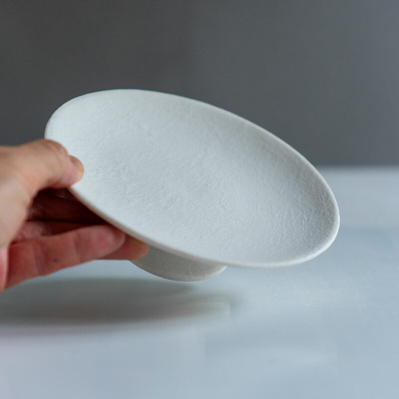 Daisuke Murai Tall Plate 5 Sun White Slip