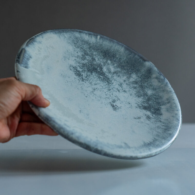Daisuke Murai Fluffy Plate, 8 sun, Titanium Glaze
