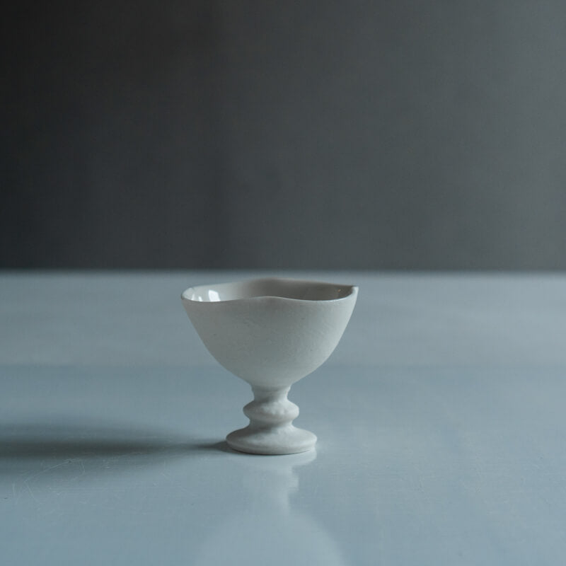 Murai Daisuke Tall Teacup, Rinka (Floral Rim), Glazed