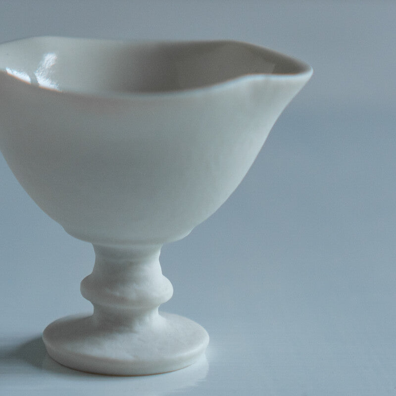 Murai Daisuke Tall Teacup, Rinka (Floral Rim), Glazed