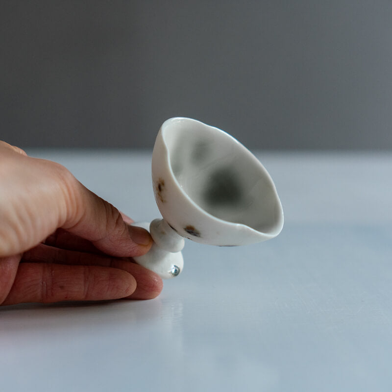 Daisuke Murai Tall-Footed Teacup, Rinka Design, Geshō Dōsai Finish