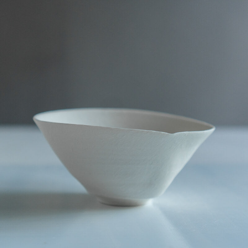 Daisuke Murai, Hand-formed Bowl, White Clay Slip Decoration B